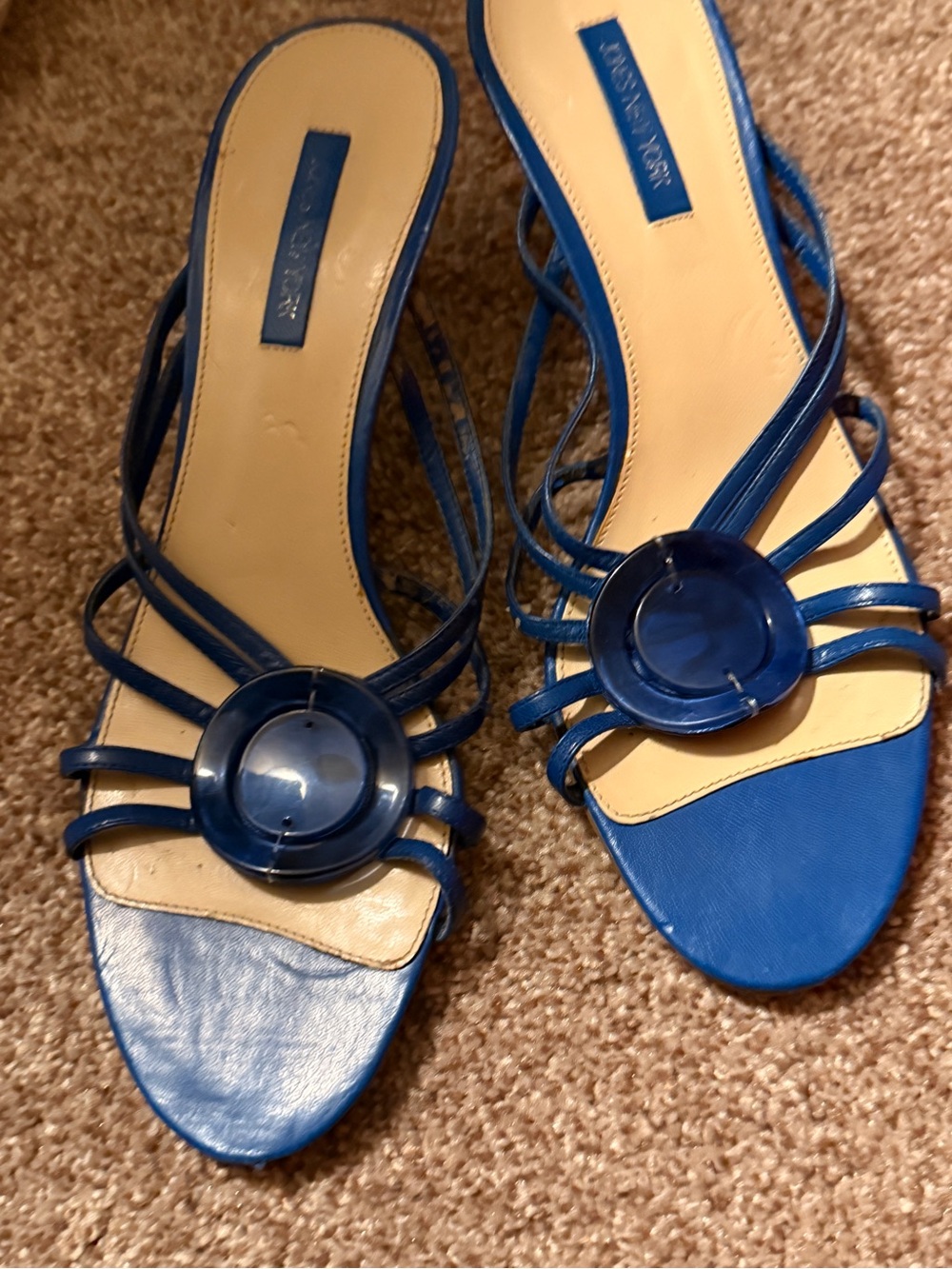 Jones New York Royal Blue Strappy Slide Sandals